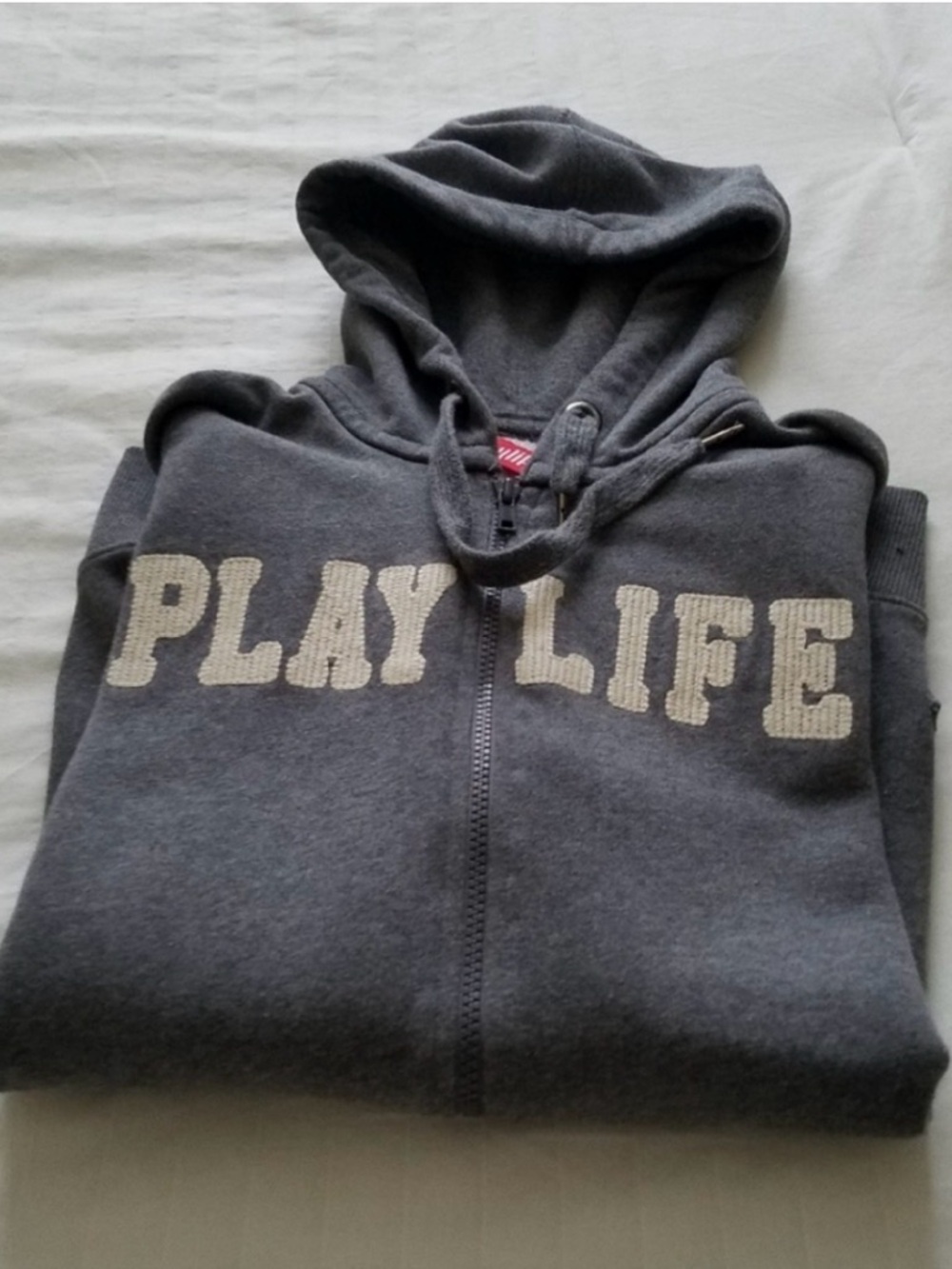 Men's Dark Gray Benetton PLAYLIFE Logo Hoodie from Italy